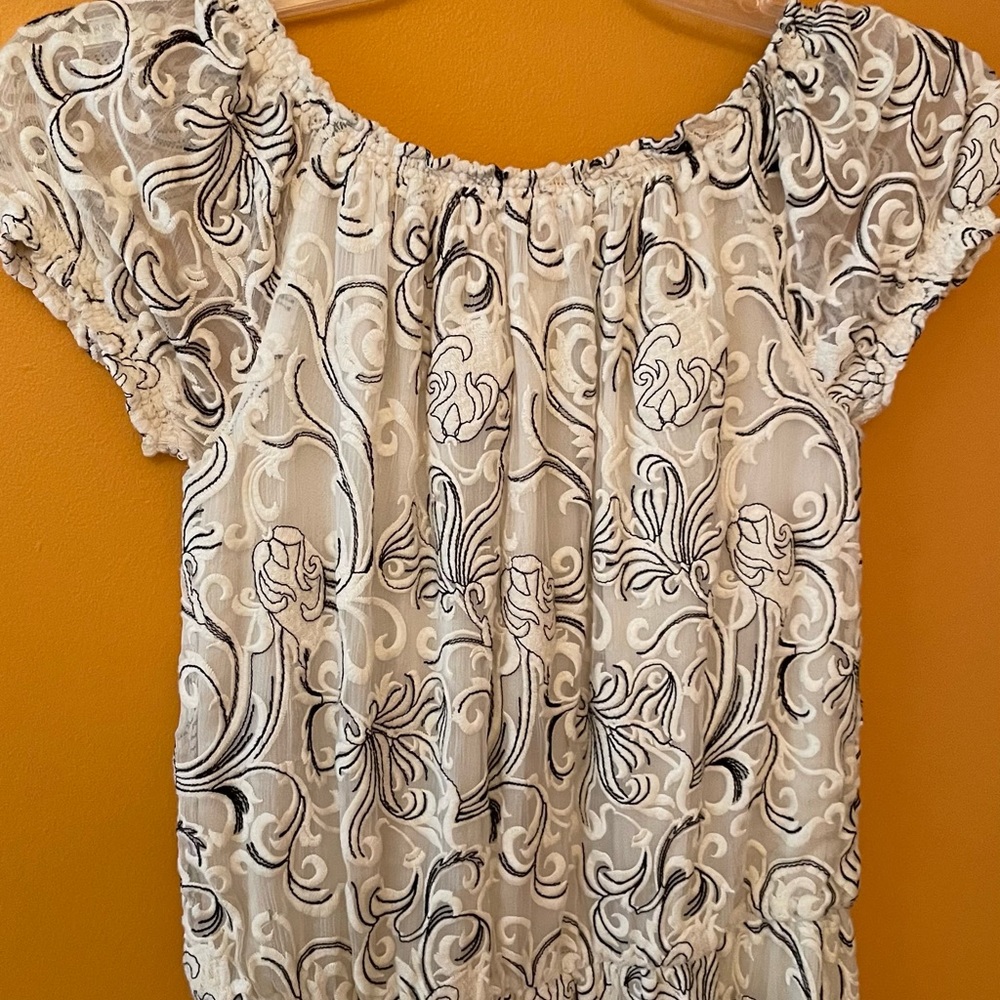 Ramy Brook silk mini dress black and white switl nwt S - Picture 4 of 9